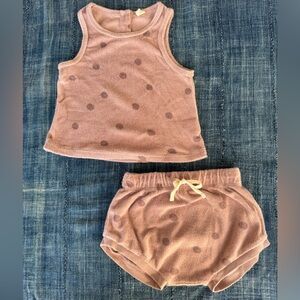 Quincy Mae Terry Tank + Short Set || Polka Dot